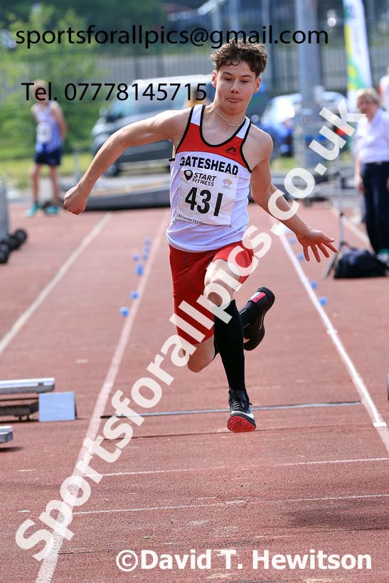 Mens Under-17s Triple Jump, 2024 North Eastern Track and Field Champs., Middlesbrough.  Photo: David T. Hewitson/Sports for All Pics